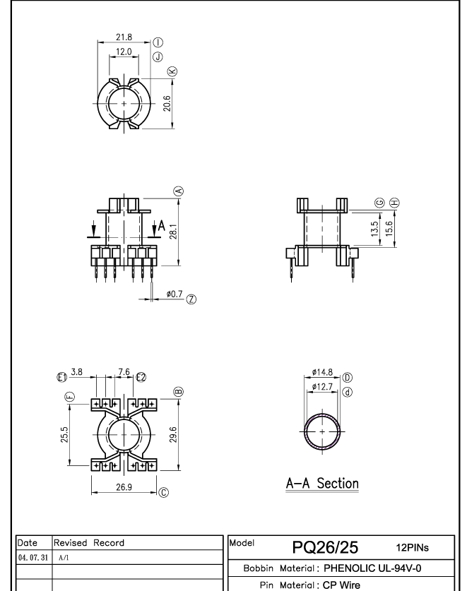 變壓器骨架PQ2625